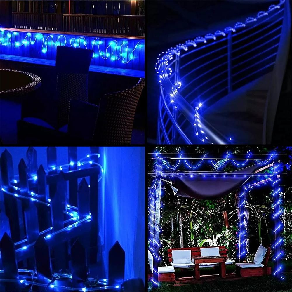 7m/12m/22m/32m Garland Tube Strip Lights Outdoor Waterproof LED Solar Rope Strin