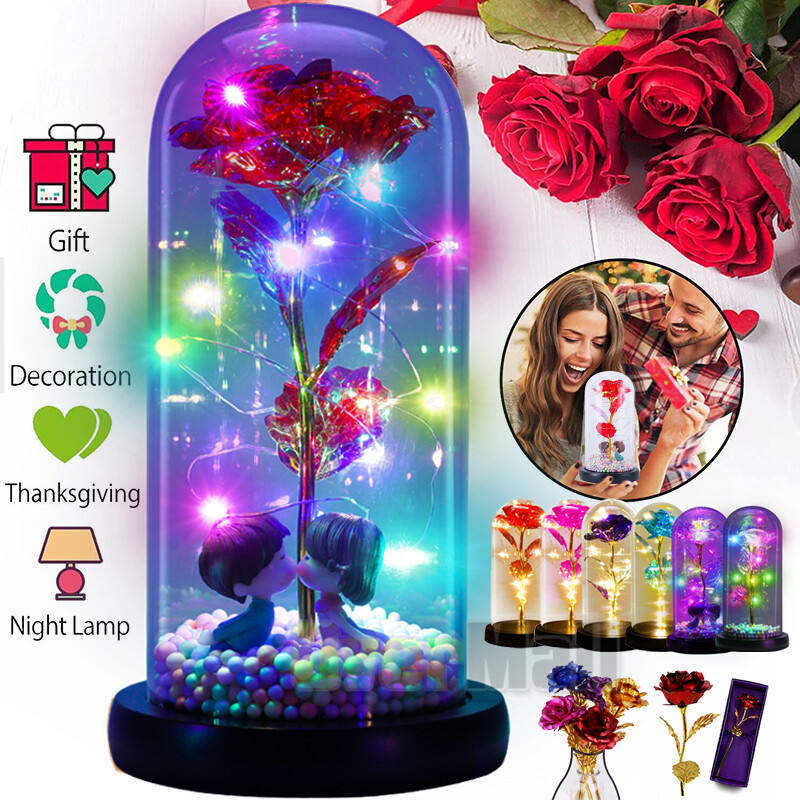 Eternal Enchanted Galaxy Rose in Glass LED Flower Christmas Gifts for Her Womens