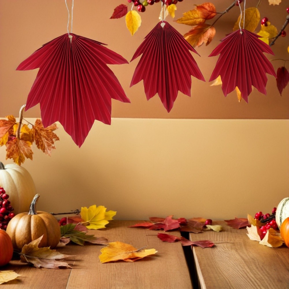 9 Pcs Autumn Decorative Hanging Decorations Leaves Maple Leaf Wall Art