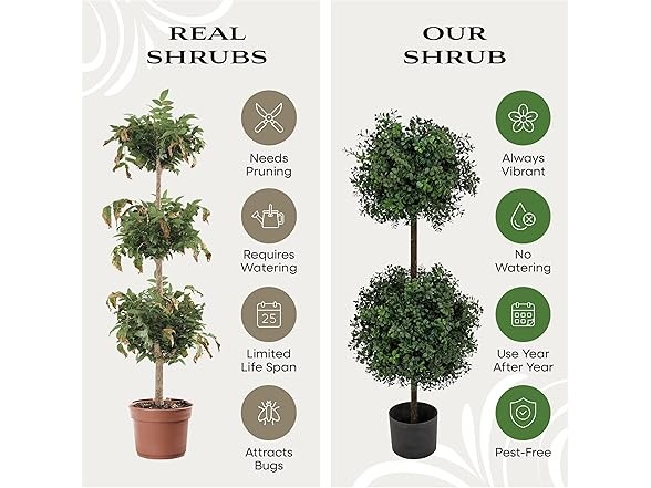National Tree Company Inch Artificial Boxwood Double Ball Topiary Tree