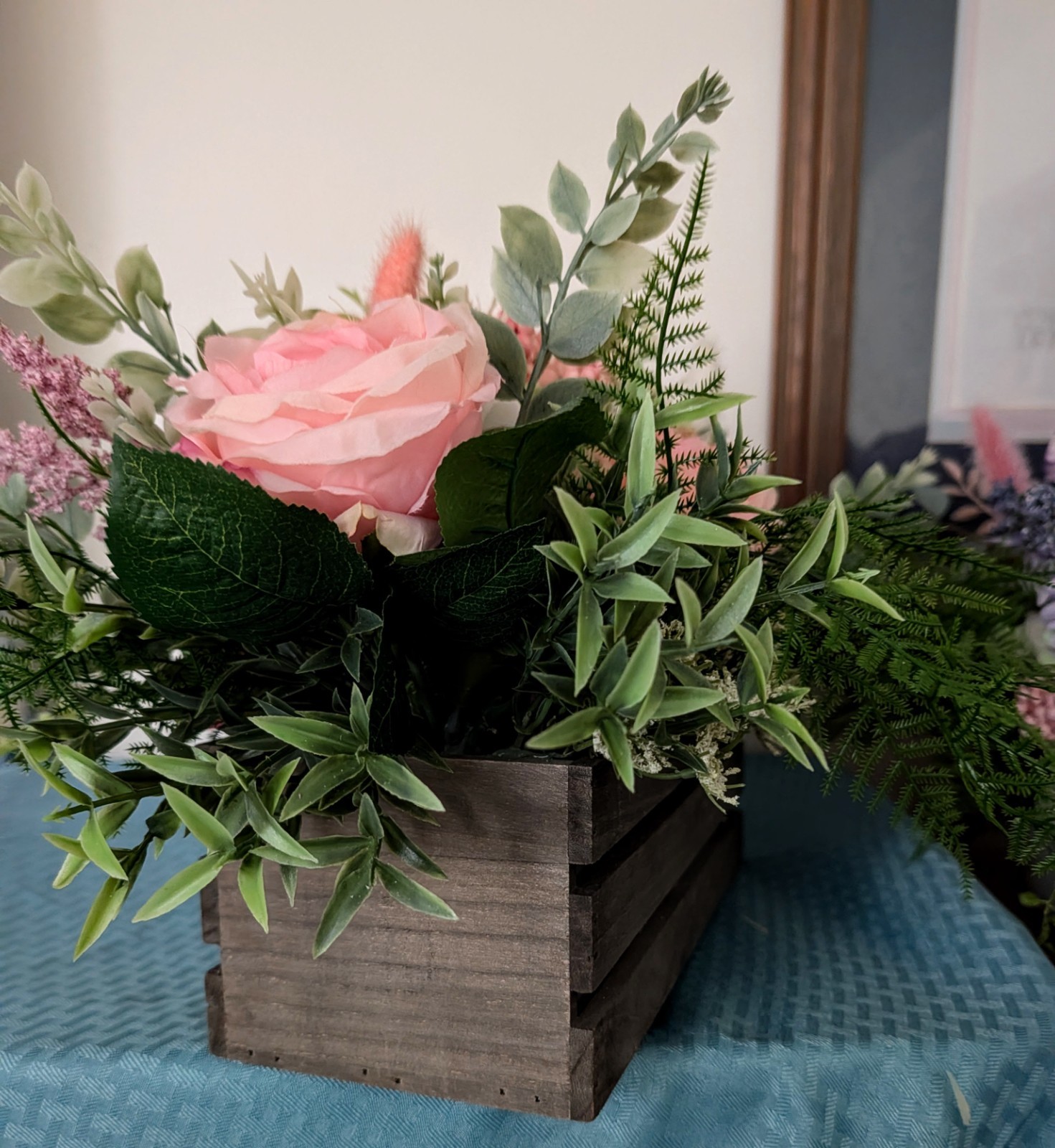 Large Rustic Peony Bouquet in Wood Crate – Country Charm