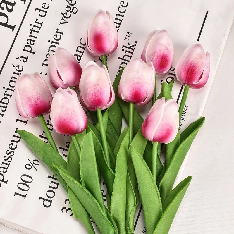 Real Touch Artificial Tulips Bridal Home Wedding Party Festival Decor USA-10 PCS