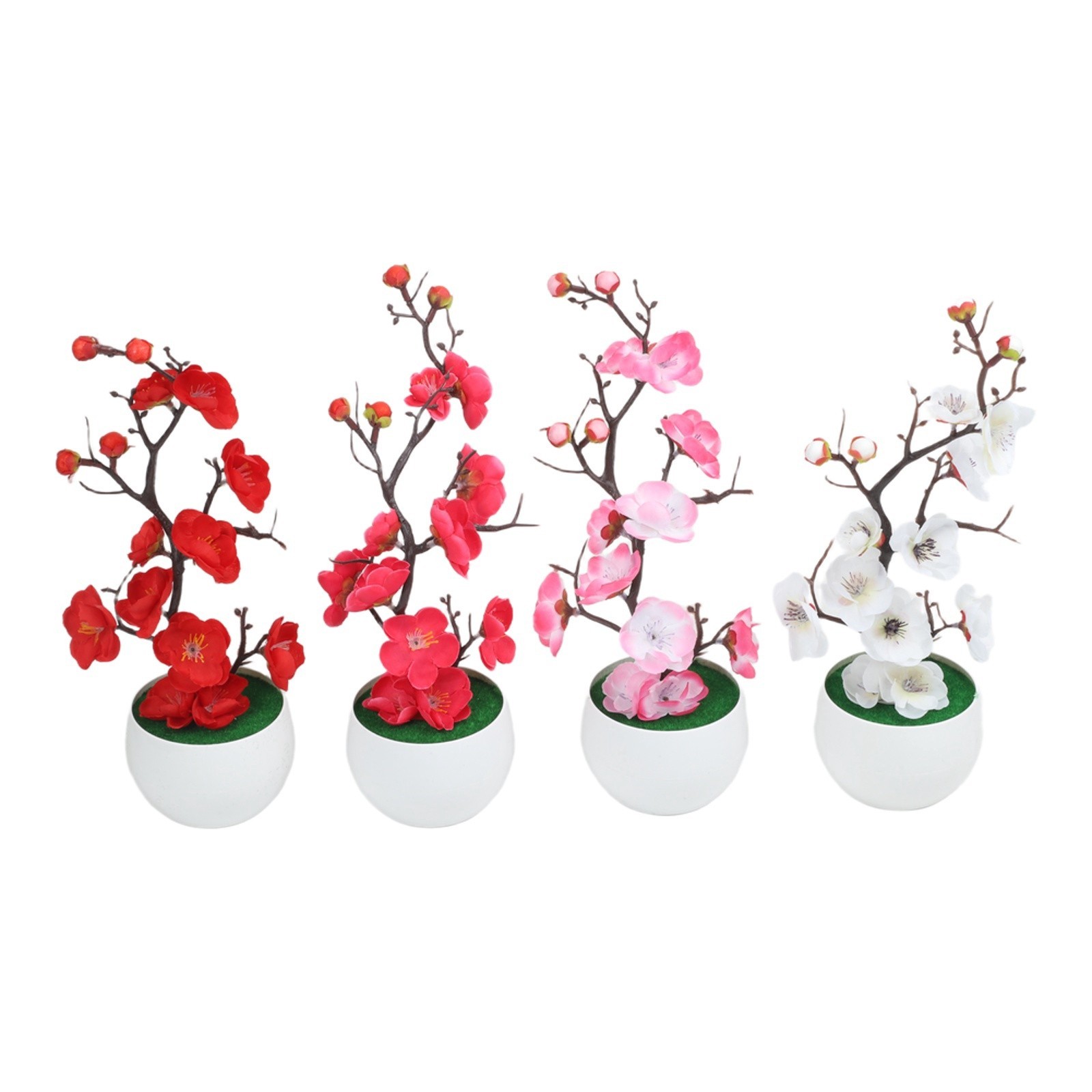 1pc Artificial Wax Plum Blossom Bonsai Branch for Indoor Outdoor Display