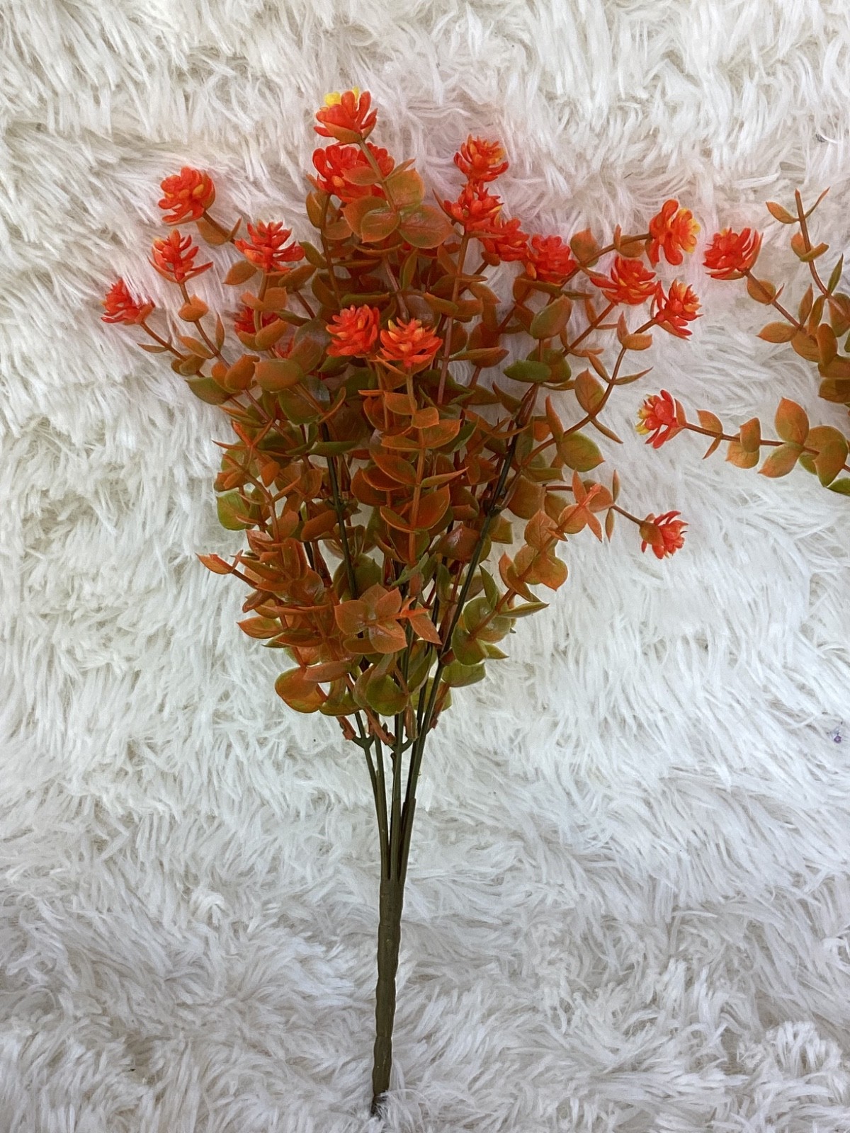 NEW Set of 8 Green Orange Yellow Artificial Plant Floral Inserts- 14in