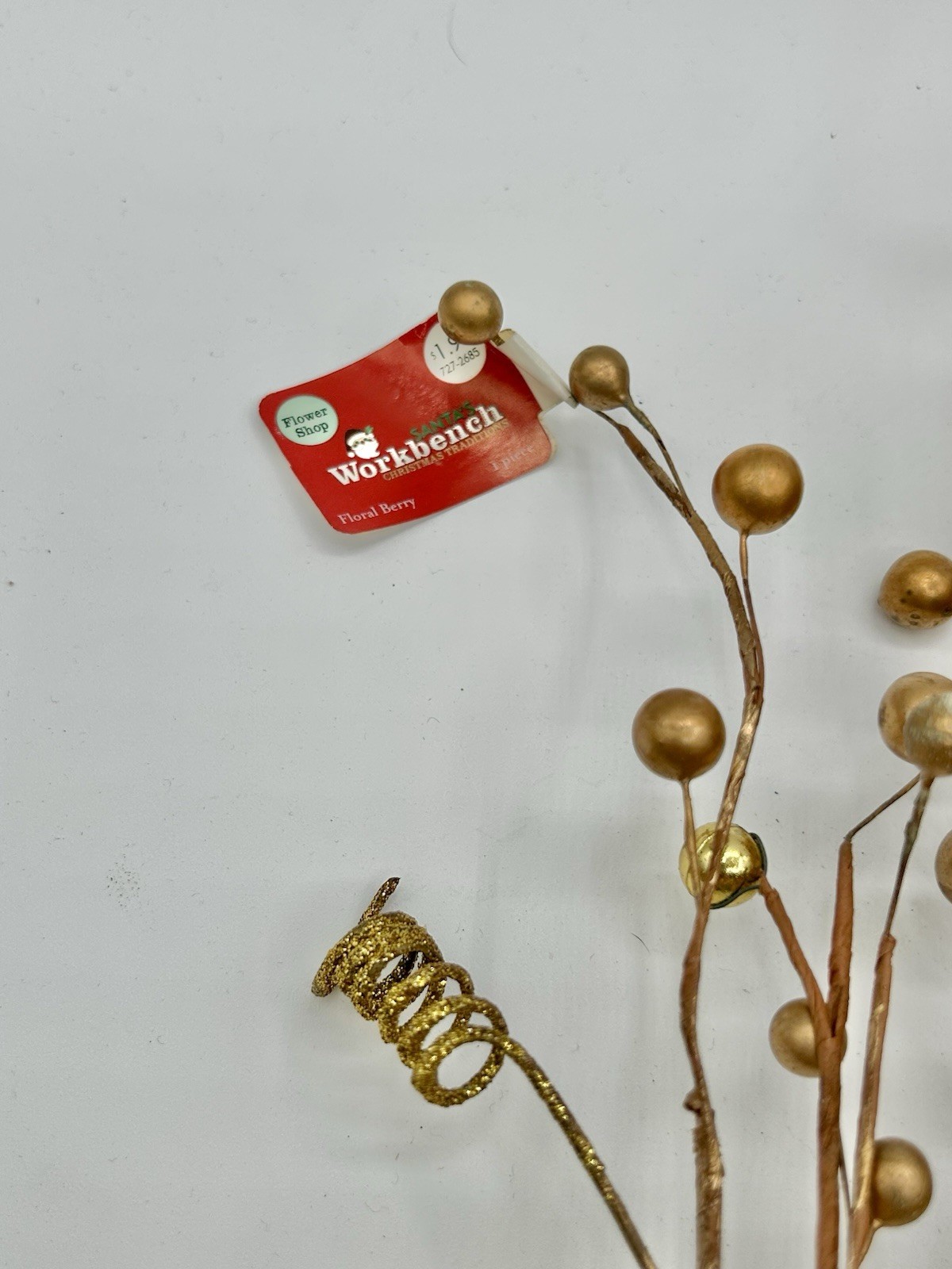 Gold Berry Bells Spray Lot of 7 Individual Picks 18″ – 24″ long