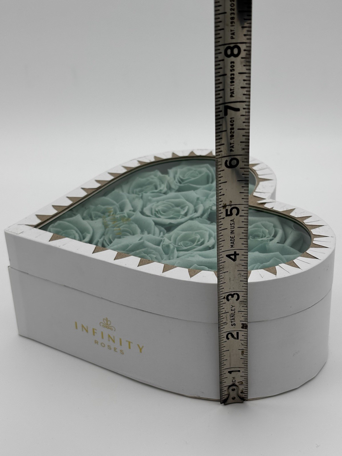 Luxury Preserved Aqua Roses Heart “Infinity Roses” Perfect Valentine’s Day Gift