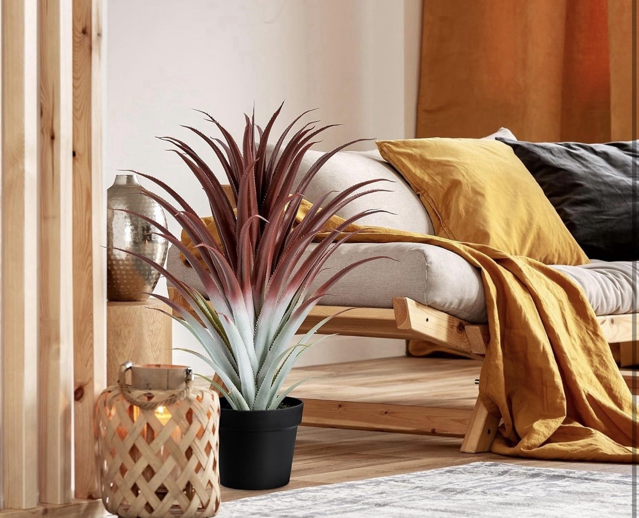 Hyper Realistic Big Red Artificial Aloe Vera Plant 26 Inches Tall. Large Faux…