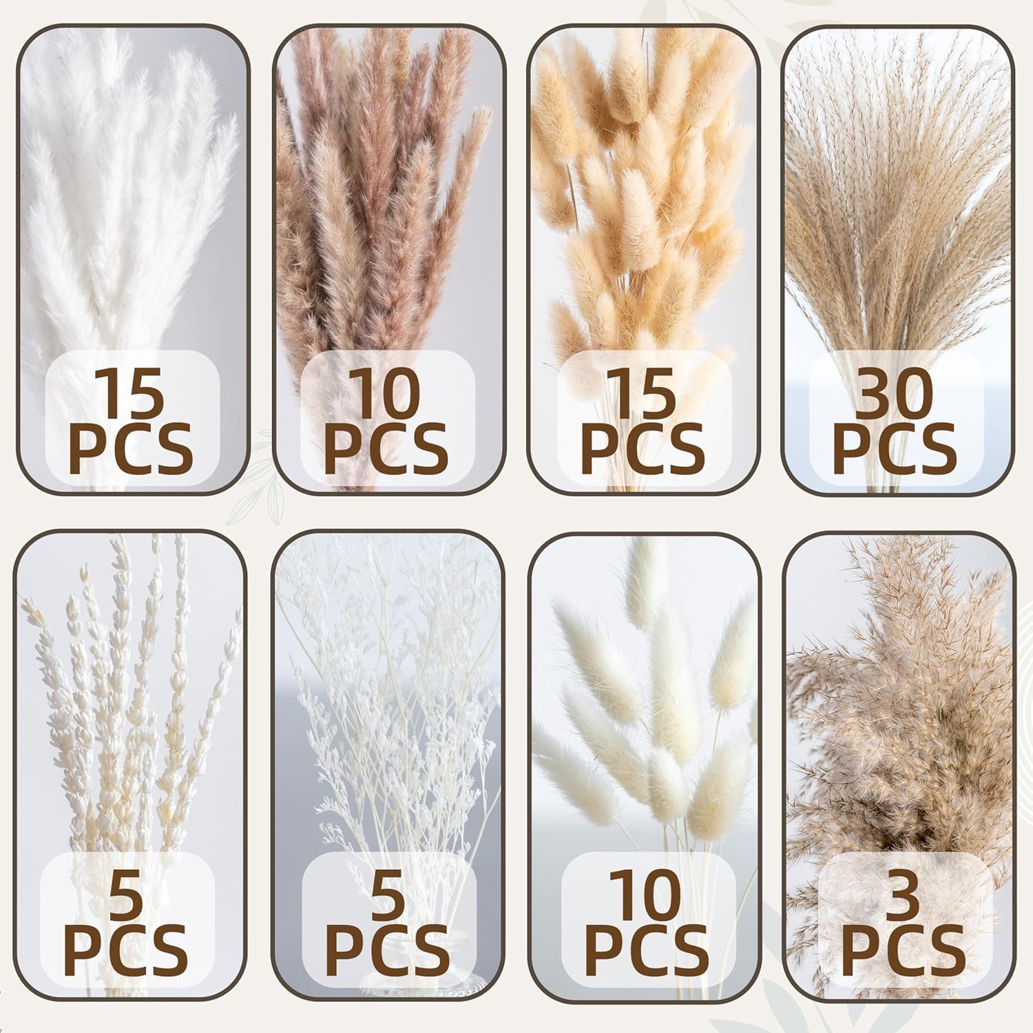 Sustainable Pampas Grass Variety – 93PCS Dried Bouquet for Home and Events