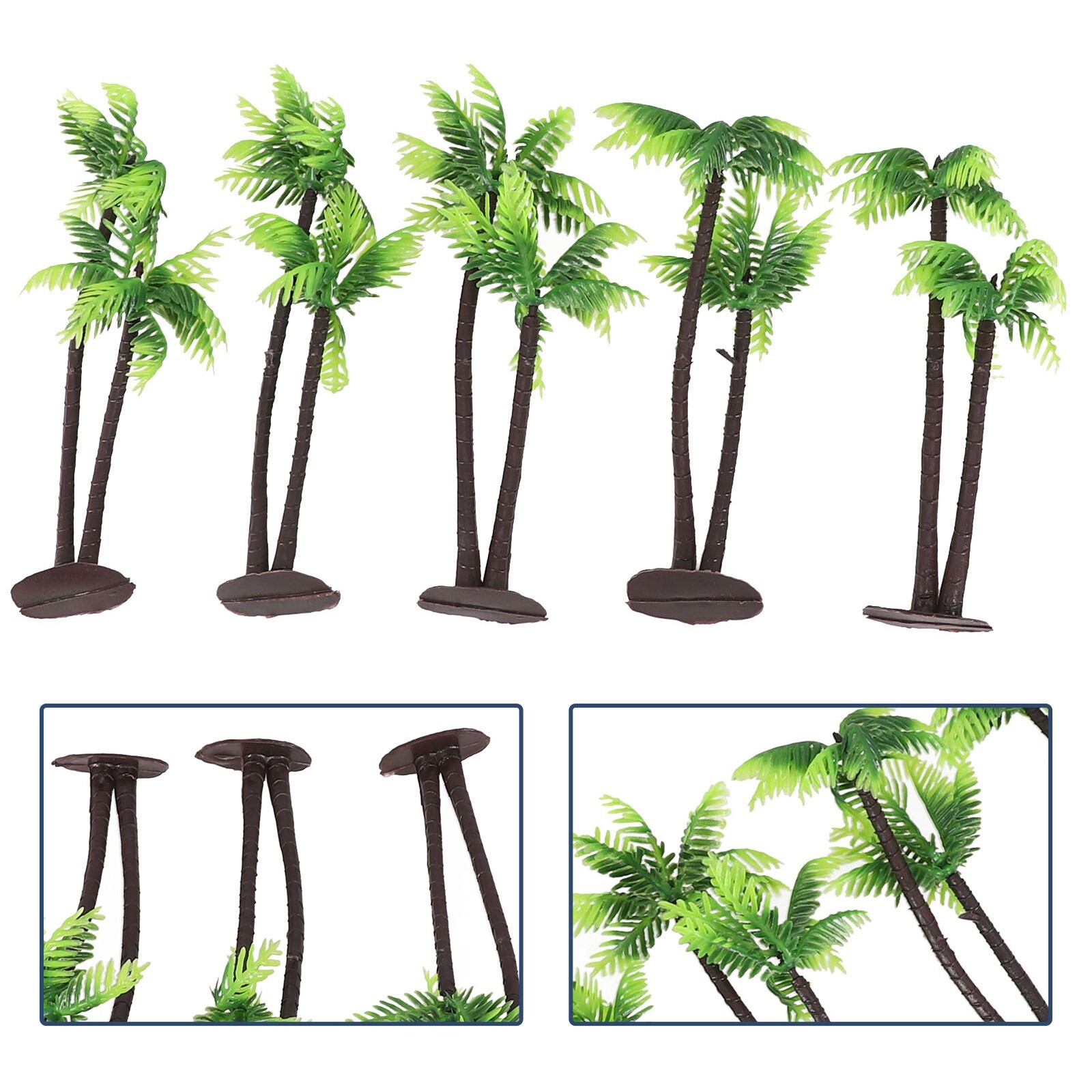 5Pcs Mini Plastic Coconut Palm Tree Plant Craft Landscape Aquarium Decor New
