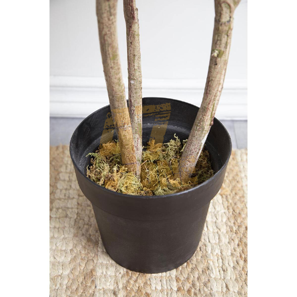 Faux Potted Fiddle Leaf Tree 3 Branch Green Artifical Garden Indoor Outdoor