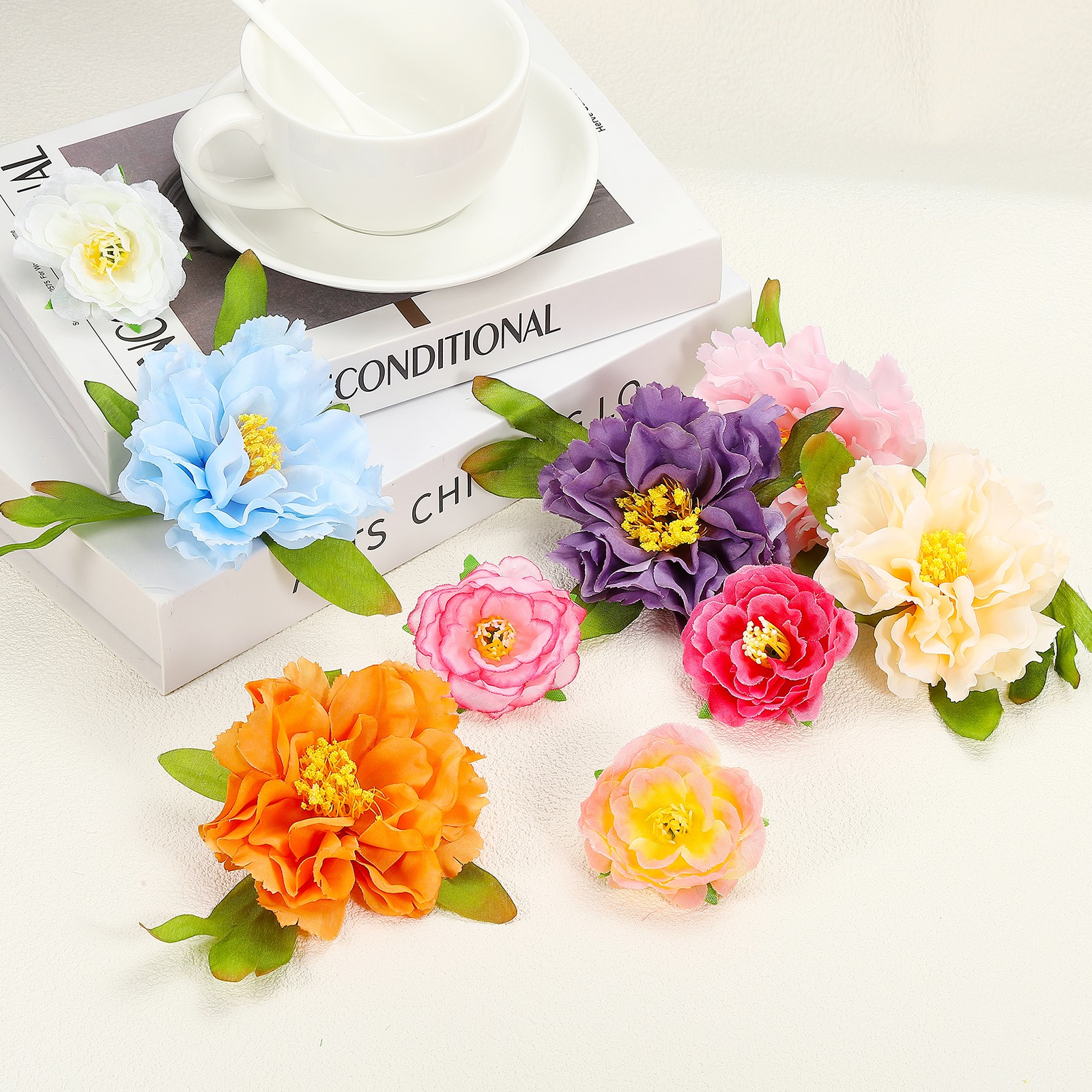 1 Set Artificial Rose Peony Flowers Bulk, Multiple Colour