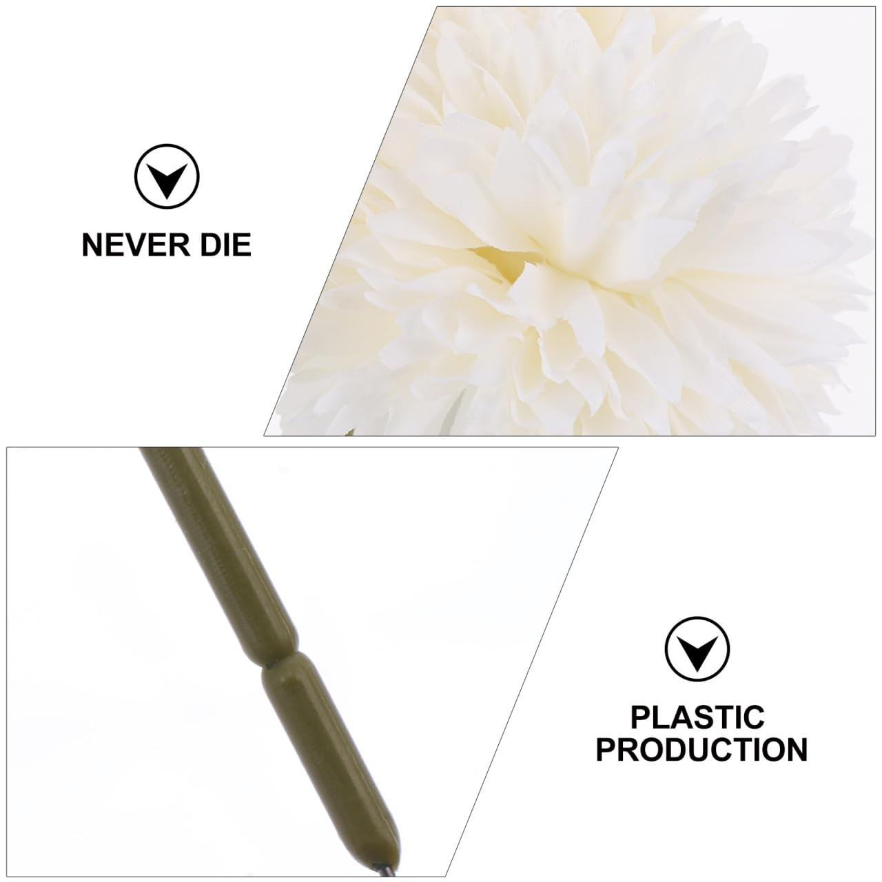6ppcs Fake Dandelion Flowers and Hyacinth Faux Plastic Stems for Home Wedding…