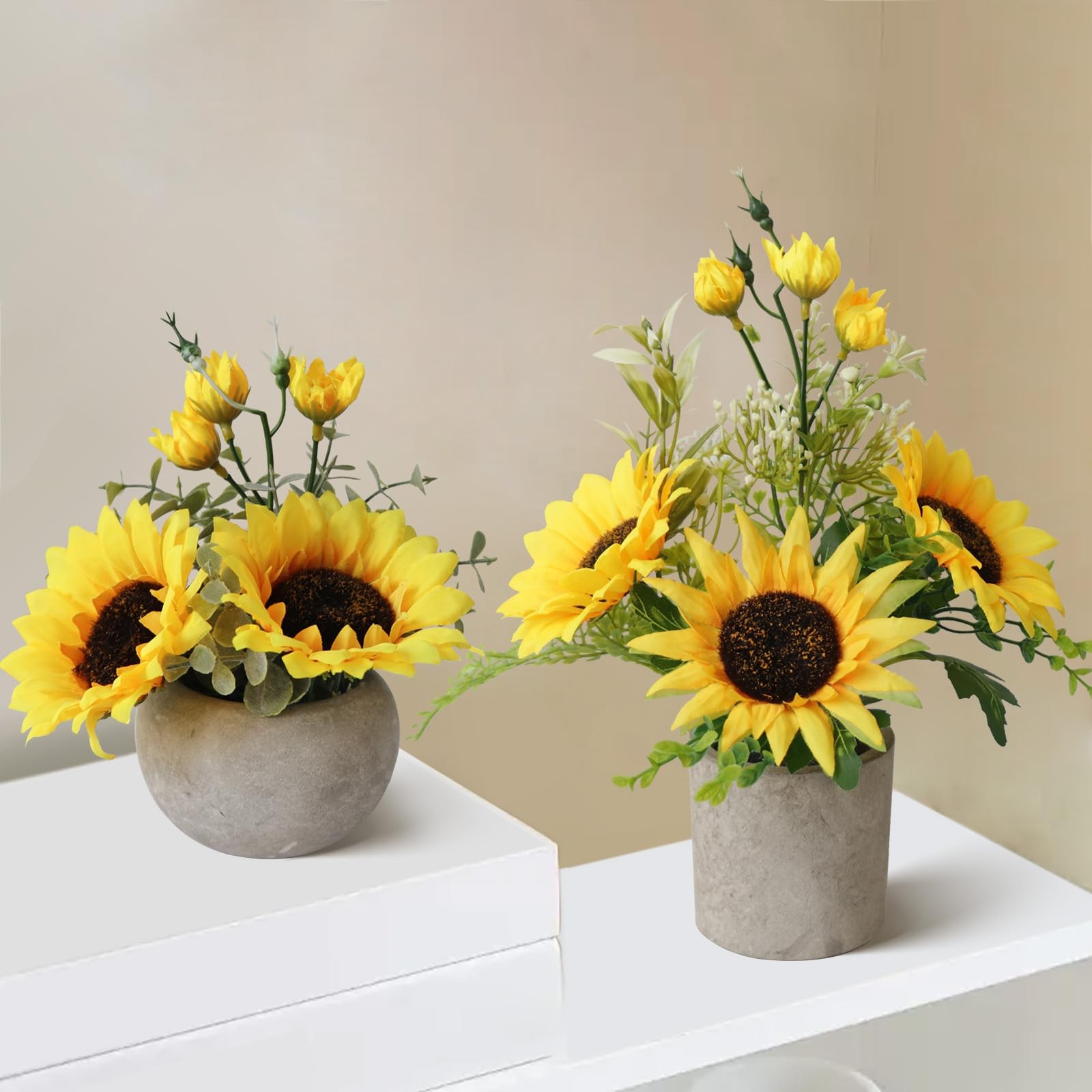 Sunflower Artificial Flowers Pot,Sunflower Decor,Flower Centerpieces for Tabl…