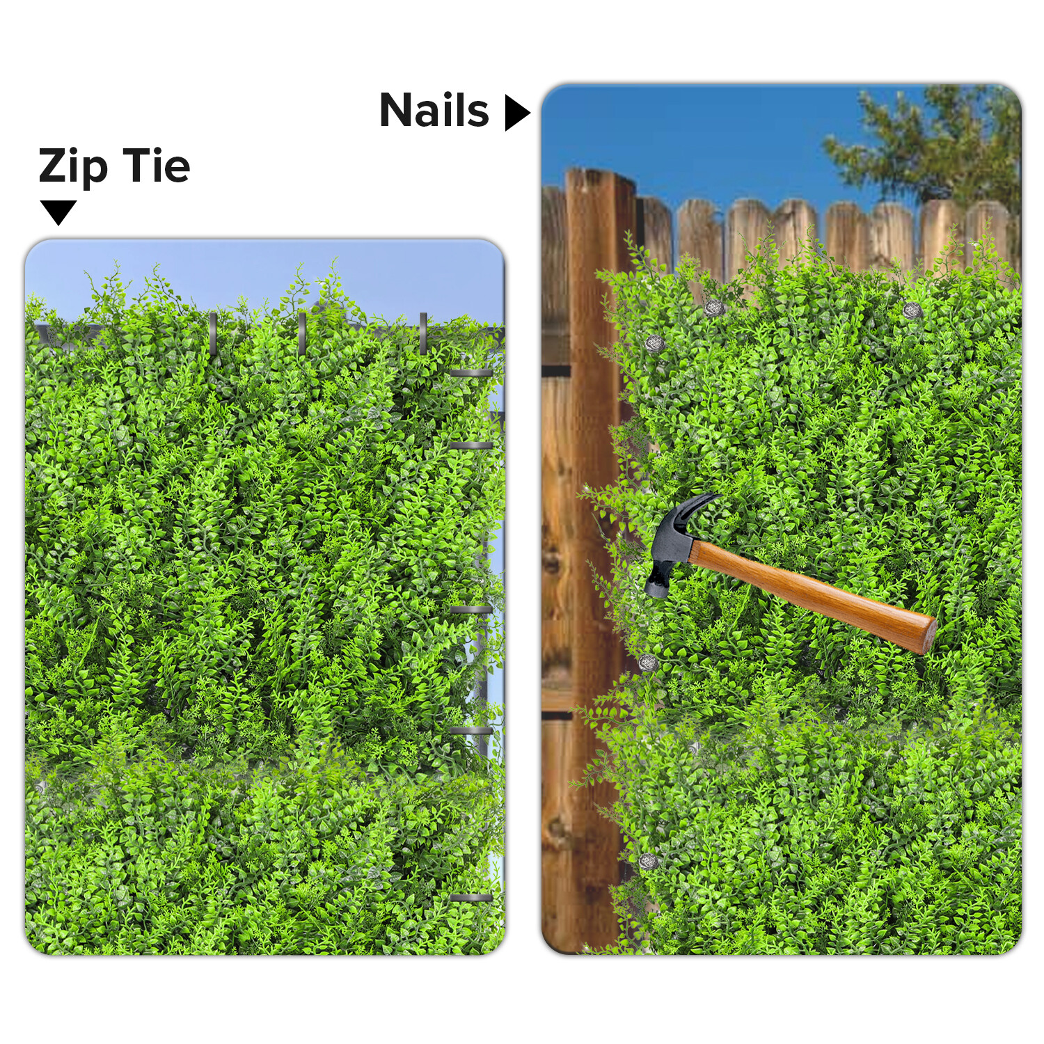 20″ Artificial Fern Leaf with cover back Privacy Fence Screen Home Decor Hedge
