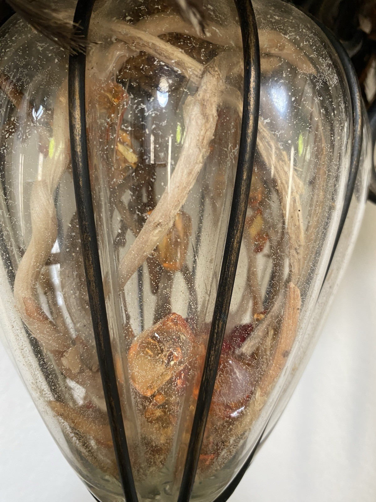 XL Custom Designer Muted Floral Arrangement W Pheasant Feathers, Silk & Dried