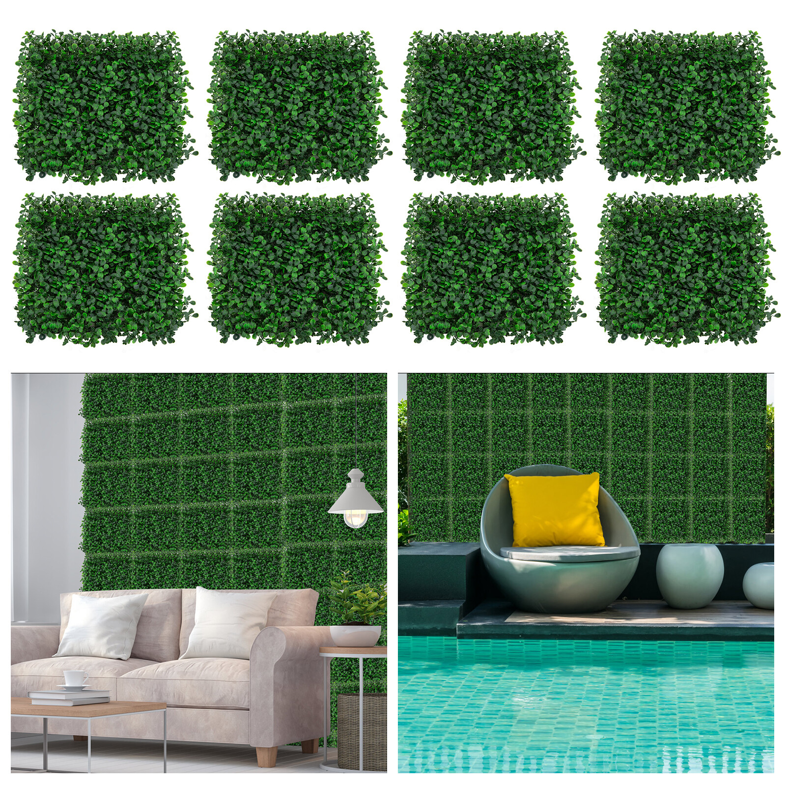 Artificial Plant Grass Mat Greenery Boxwood Wall Hedge Plant Fence Foliage Panel
