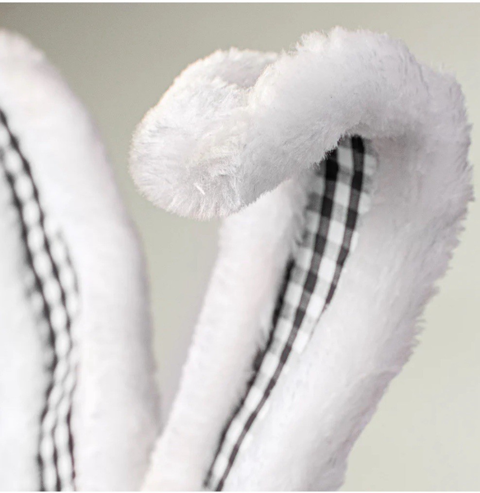 Black White Harlequin Easter Bunny Ears 21” Stem Pairs W Mackenzie Childs NEW