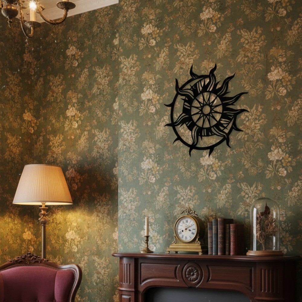 Modern Sun Metal Wall Art Hanging Interior Living Room Office Decor Masterpiece