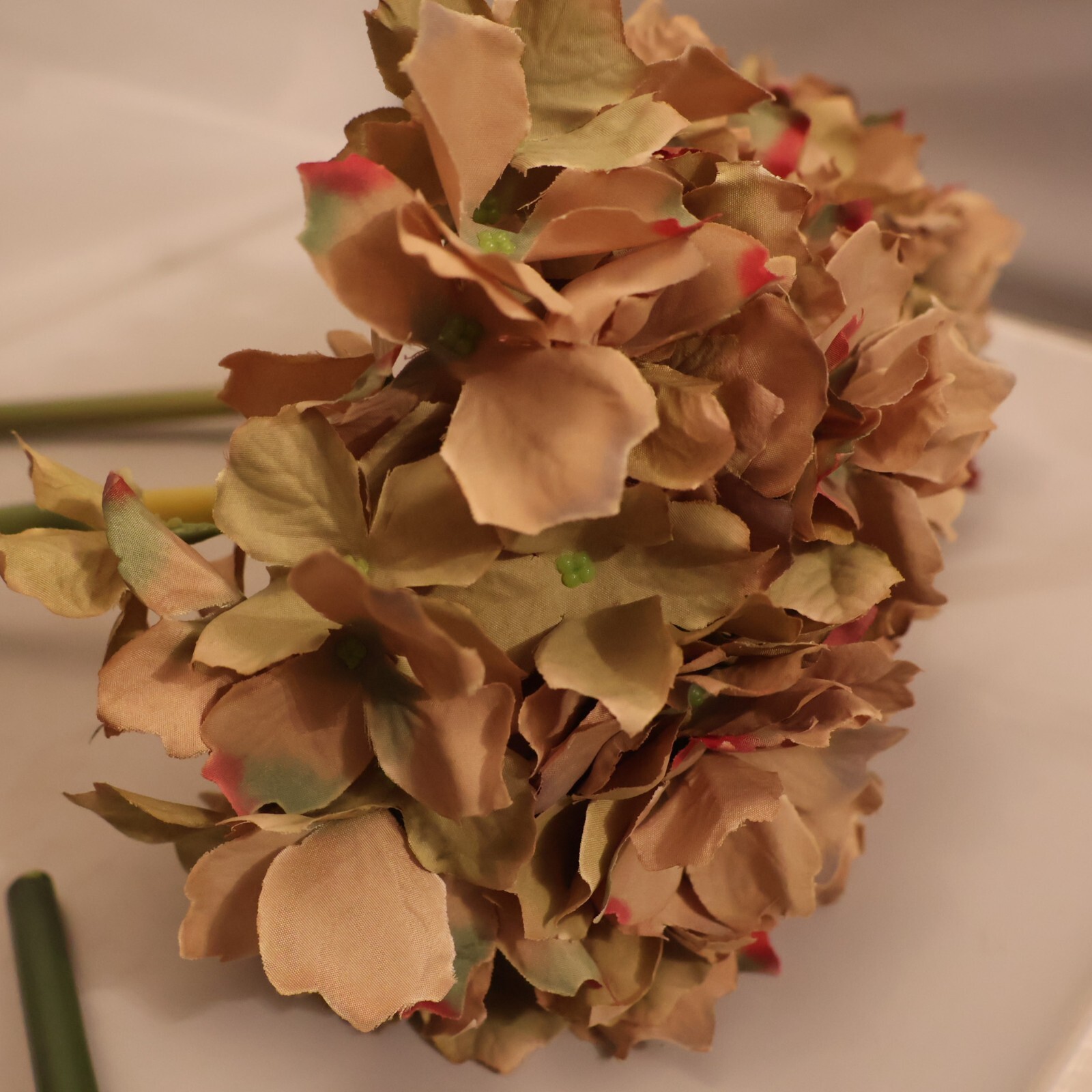 Six Lovely Pink/Blue/Purple Hydrangea Stems – Large Blossoms Plus Stem of Leaves