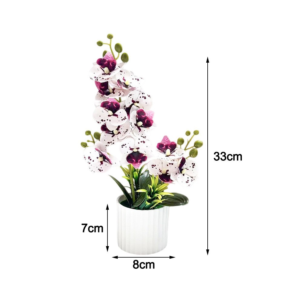 Artificial Orchid Potted Plant for Wedding Decor and For Home Use 33x8x7cm