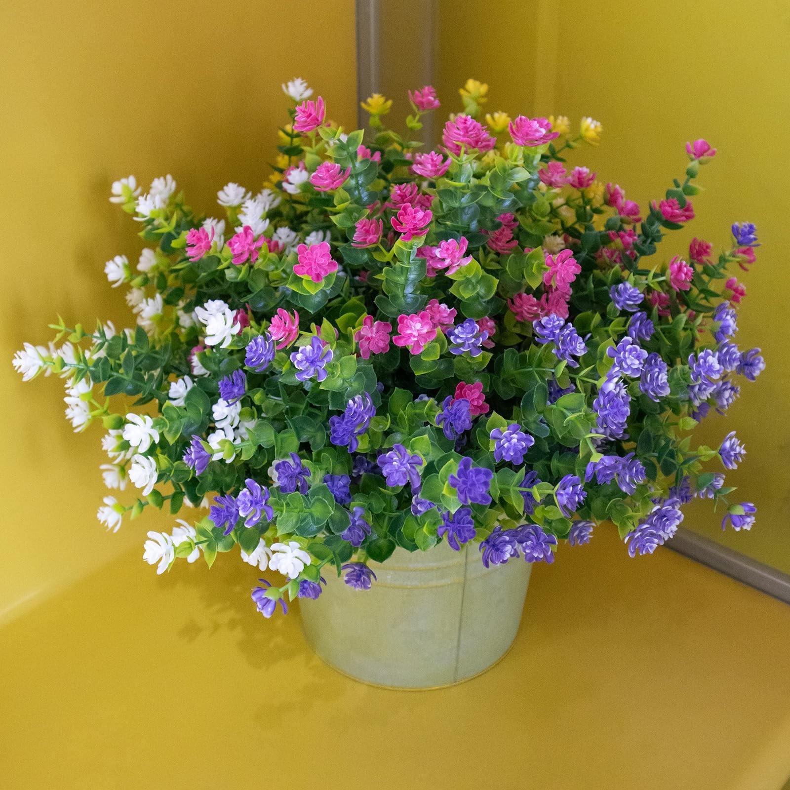 BCBLF 16 Bundles Yellow Purple White Pink Flowers