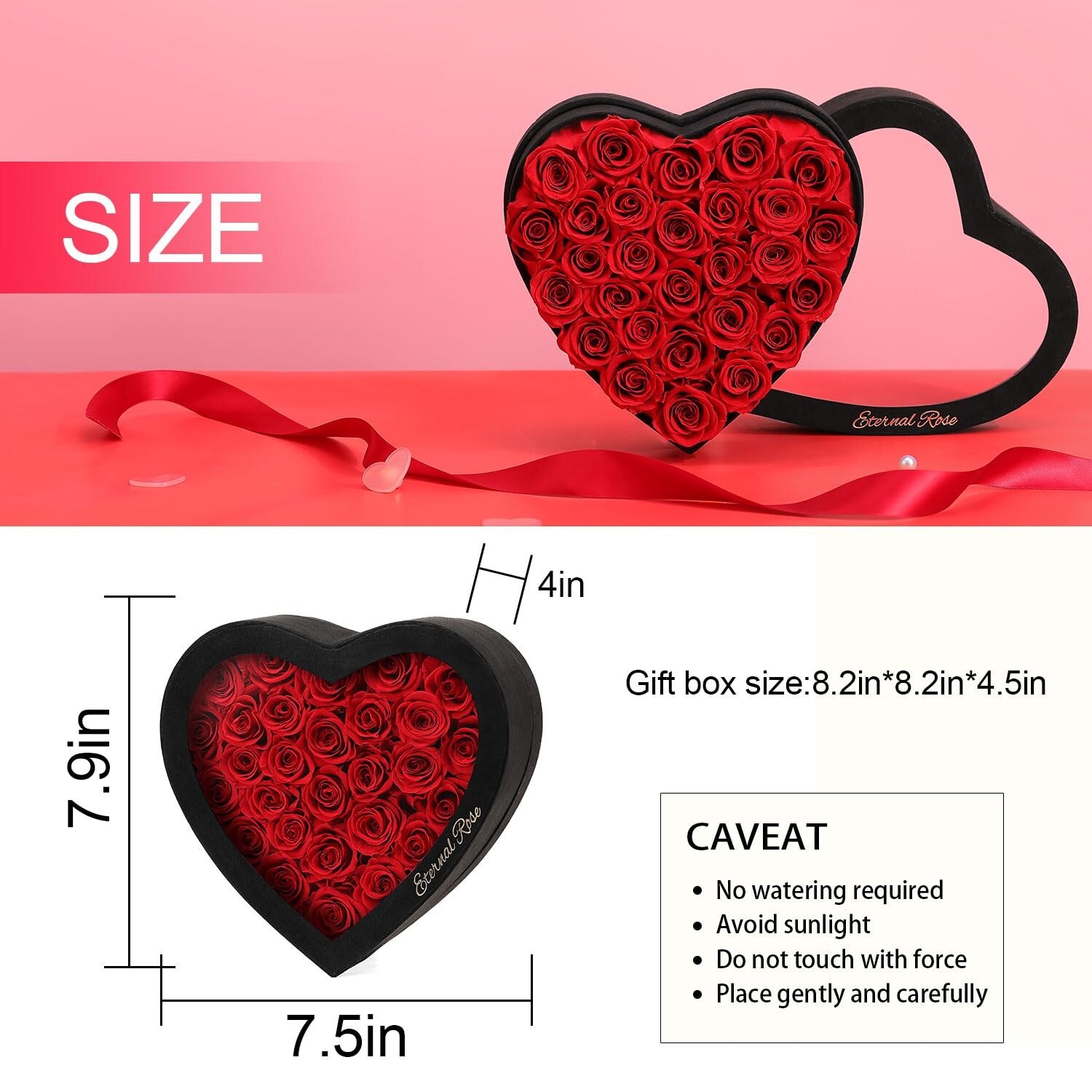Valentines Day Roses Gifts for Her,Forever Preserved Flowers Roses in a Heart…