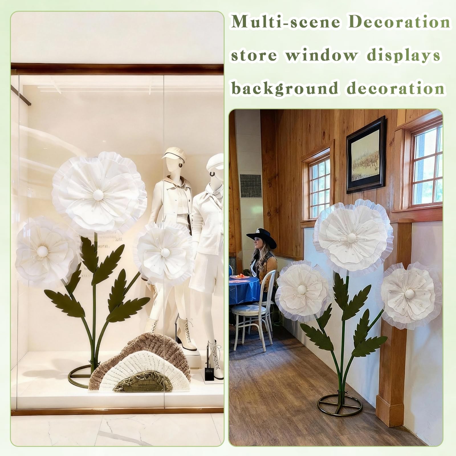 3PCS Giant Flowers for Decoration, 5.9Ft Large Artificial Silk and Foam Flowe…
