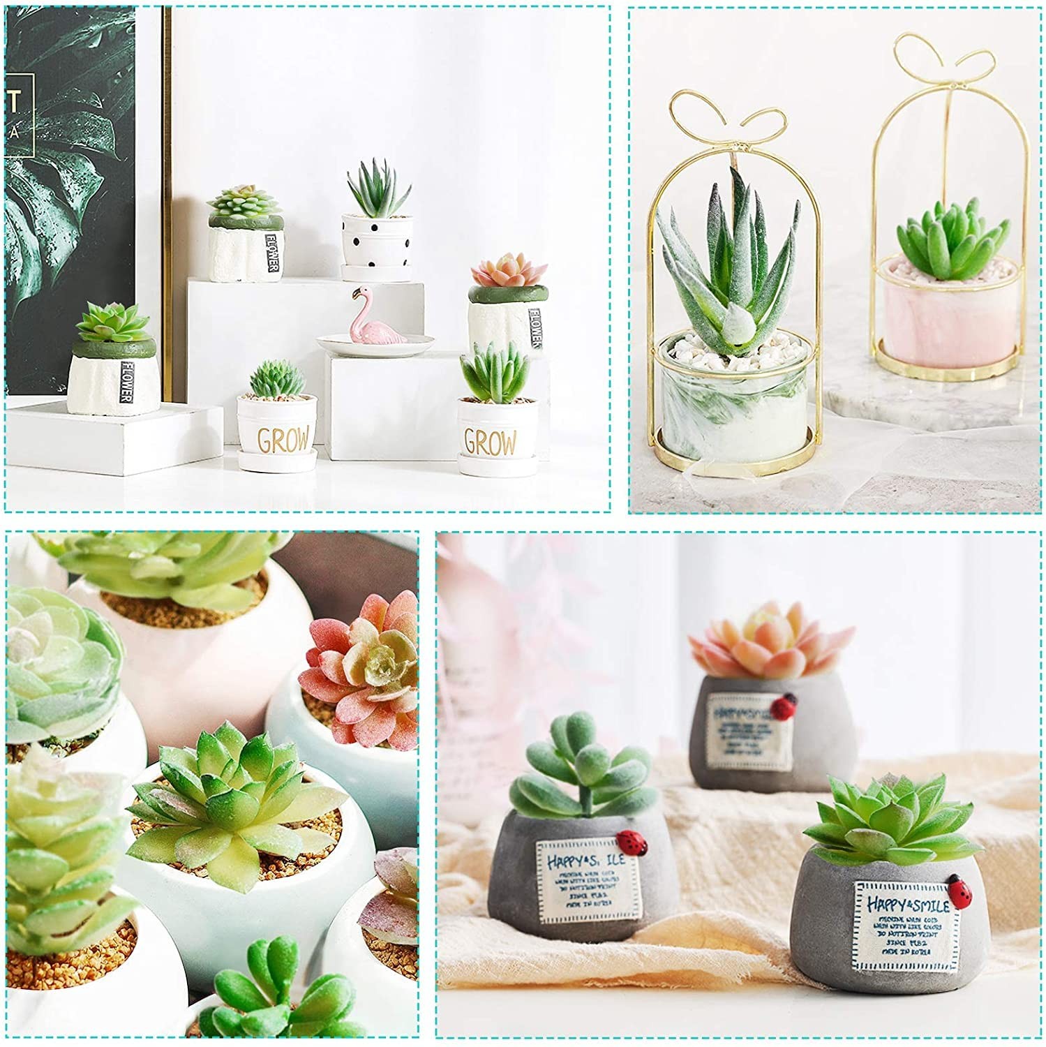 12 Pcs Artificial Succulents Mini Fake Plants Unpotted Faux Succulent for Cra…