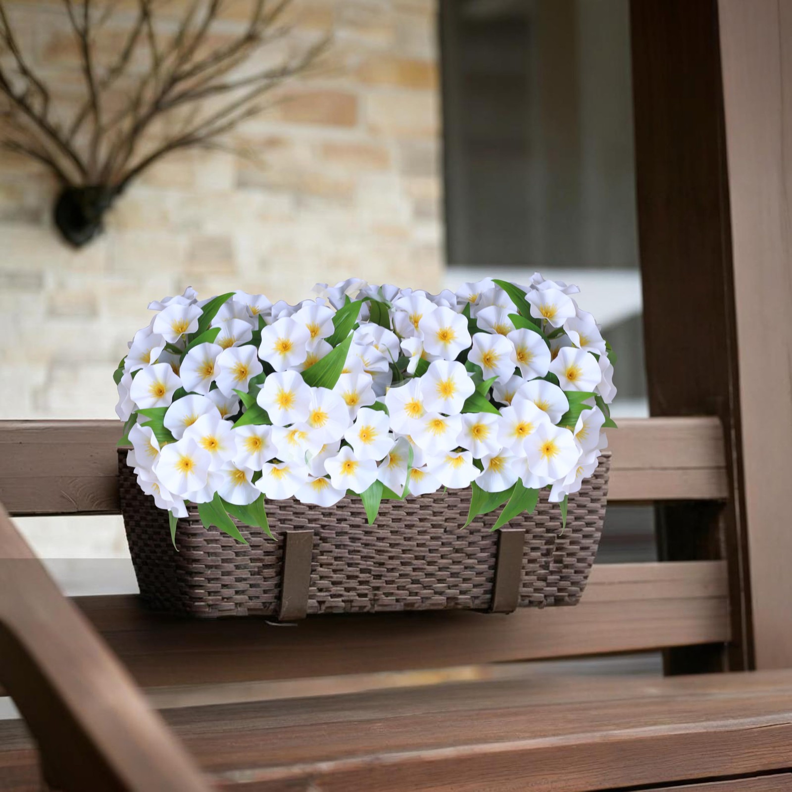 Artificial Flowers for Outdoors Decoration ,6 Bundles Fake Petunia Flowes