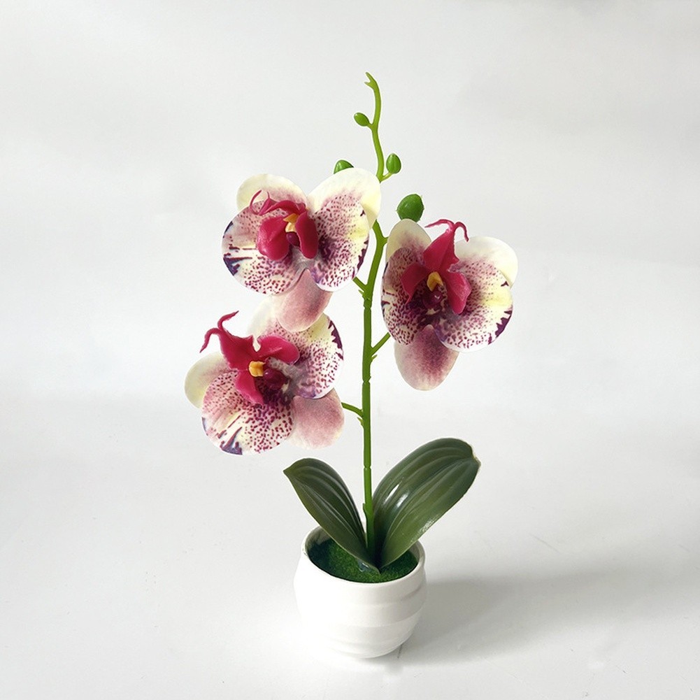 White Green Yellow Red Purple Artificial Orchid Potted Plant Nordic Modern 24cm