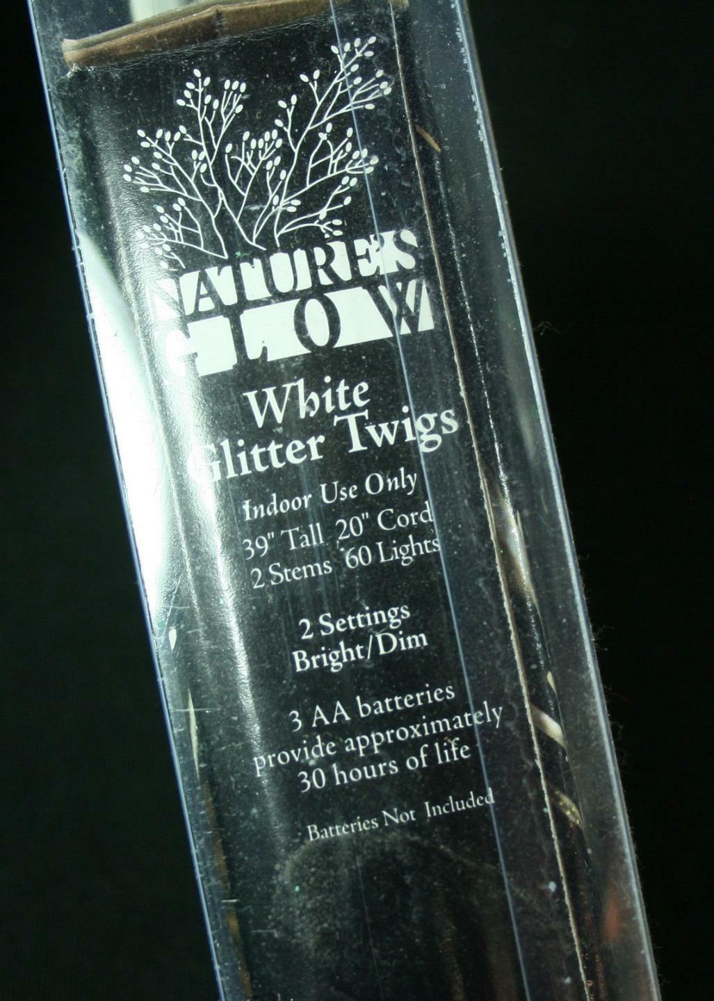 2 Stem Primitives By Kathy Nature’s Glow Glitter Twigs Lighted Willow Branch