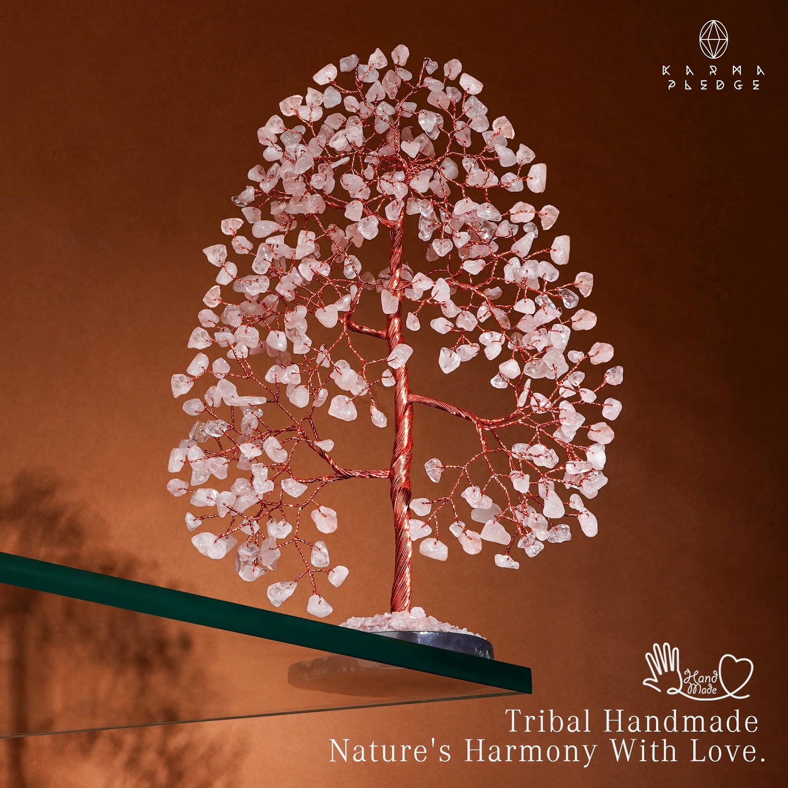 Rose Quartz Crystal Tree of Life Birthday Gifts for Women, Men, Frineds, Hand…