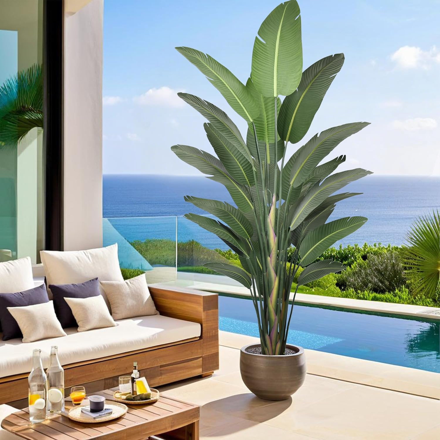 9FT Artificial Bird of Paradise Tree with 25 Trunks for Home Decor