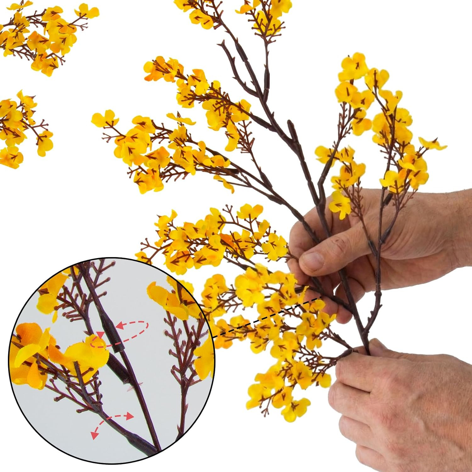 10 Pcs Artificial Babys Breath Flowers Orange Fake Silk Gypsophila Flowers for F