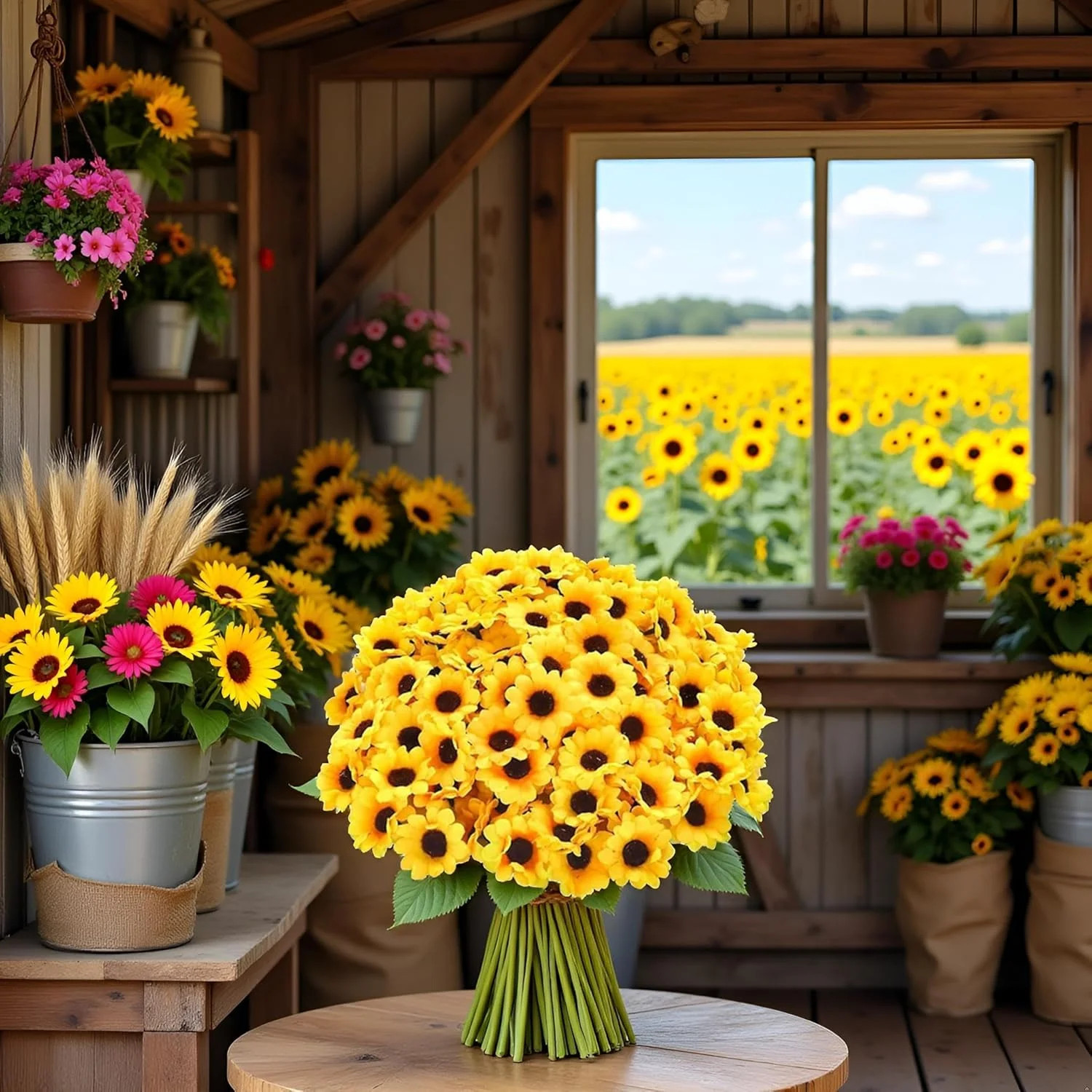 100 Pcs Mini Yellow Artificial Sunflower Heads for Craft and Decor