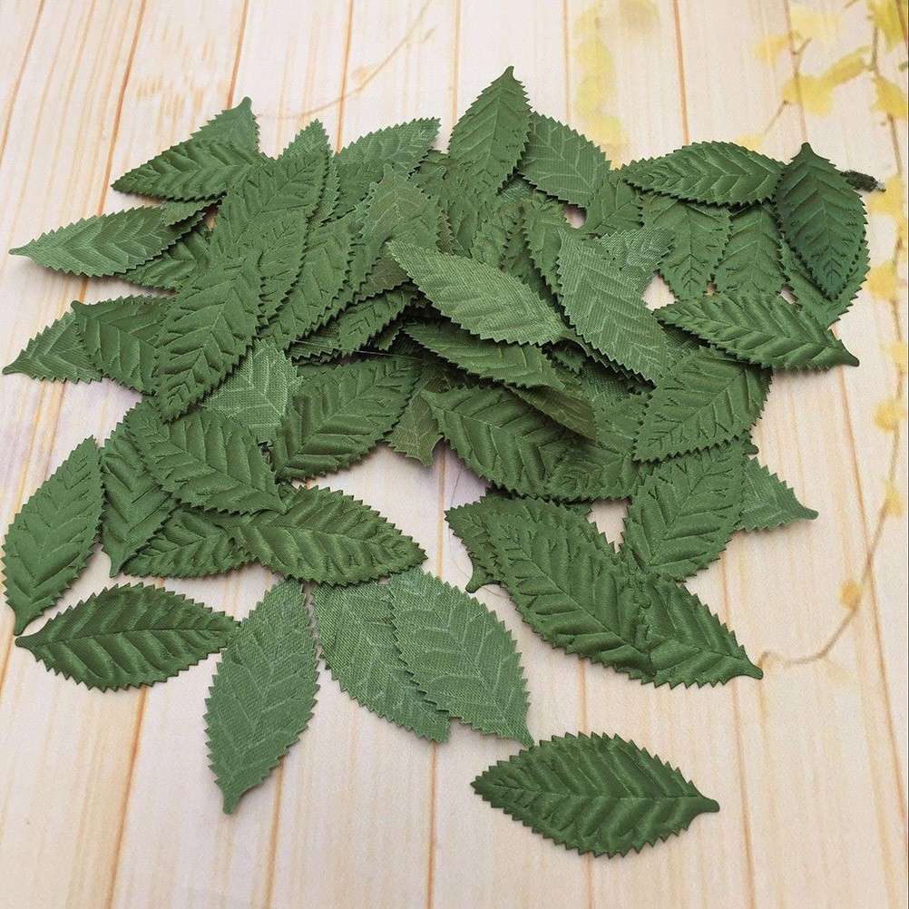 100Pcs DIY Accessories Artificial Silk Leaf Reusable Green Wedding Garland