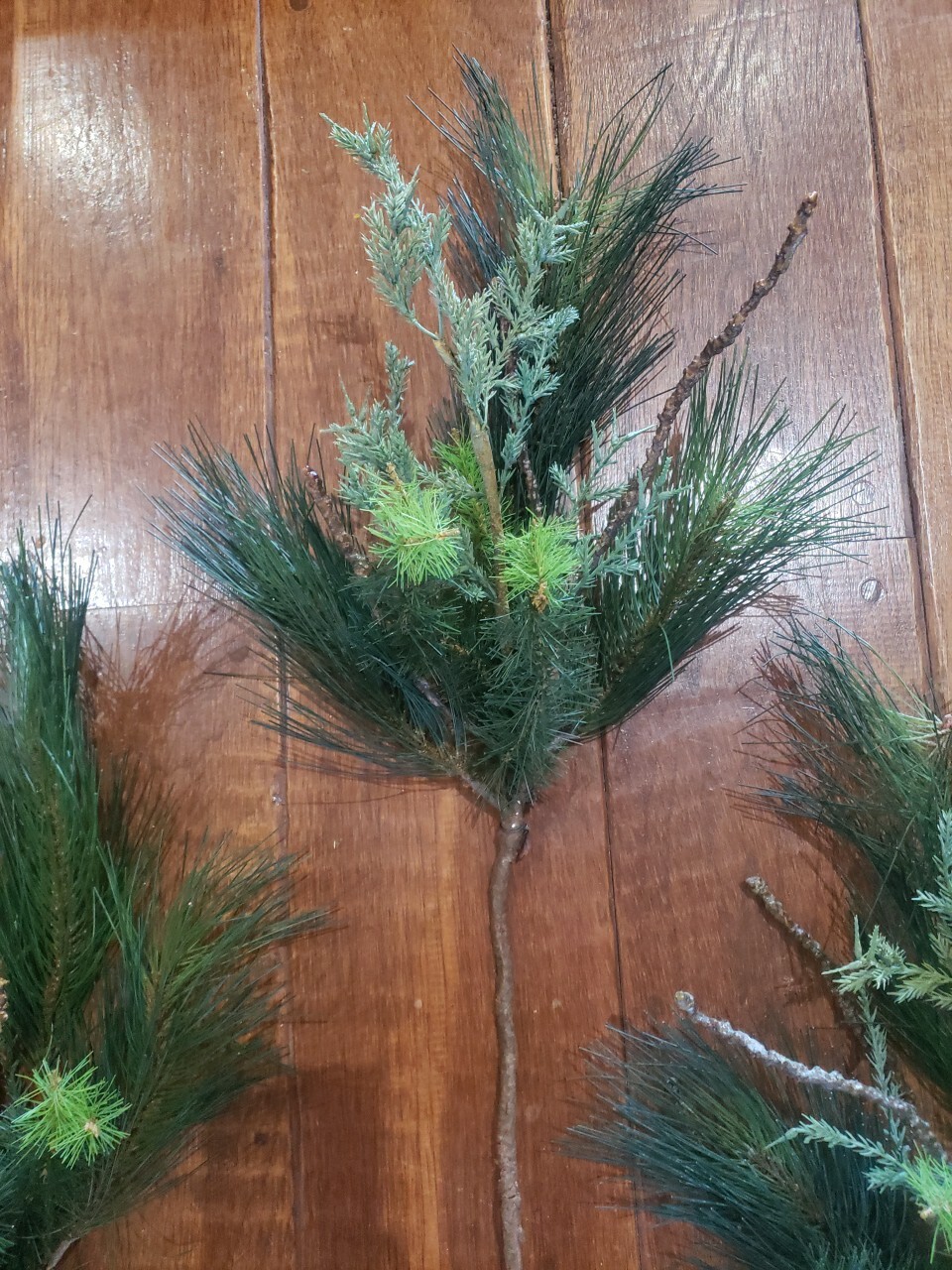 Lot Of 3 DESIGNER Realistic Mixed PINE CEDAR Filler Decor Branches 28″