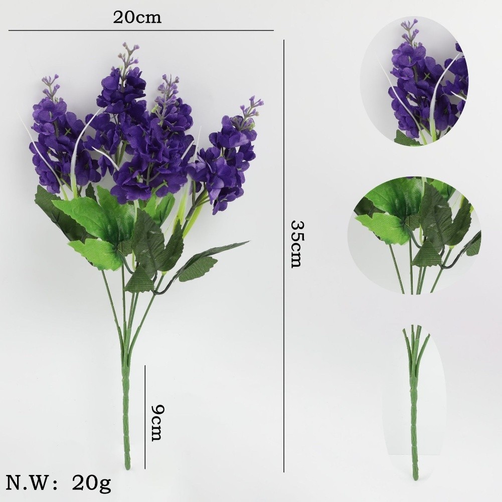 6pcs Artificial Lavender Hyacinth Flowers for Stylish For Home Decoration