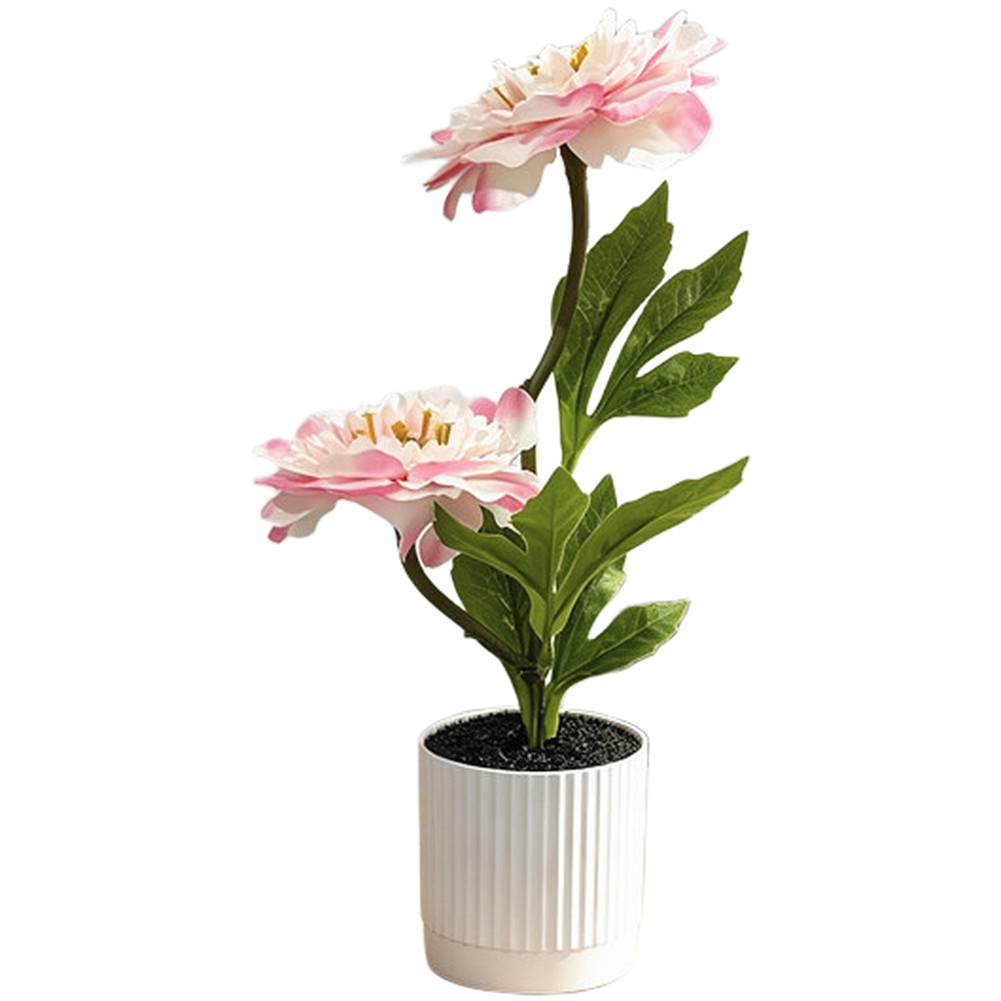 Fake Peony Bonsai Silk Plastic Flower Plant for Living Room Decor 27cm
