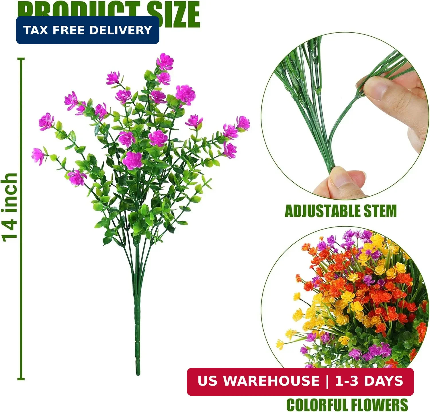 Sggvecsy Artificial Flowers for Outdoors 12 Bundles UV Resistant Boxwood Shrubs