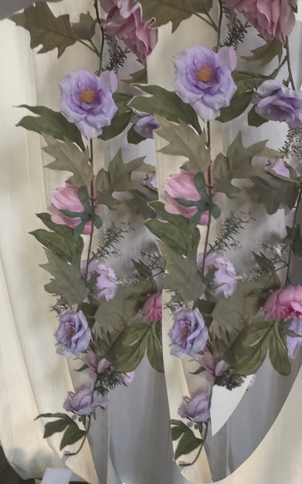 Bundle Of Artificial Pink Peony Purple & Rose (2)6Ft Garland & Bouquets New
