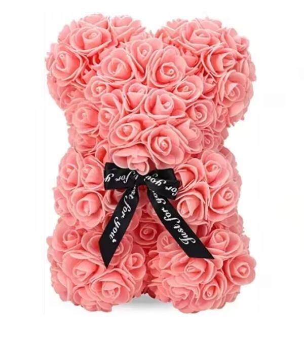 25cm Stuffed Bear Shape Artificial Rose Flower Valentine’s Day Wedding Gift NEW