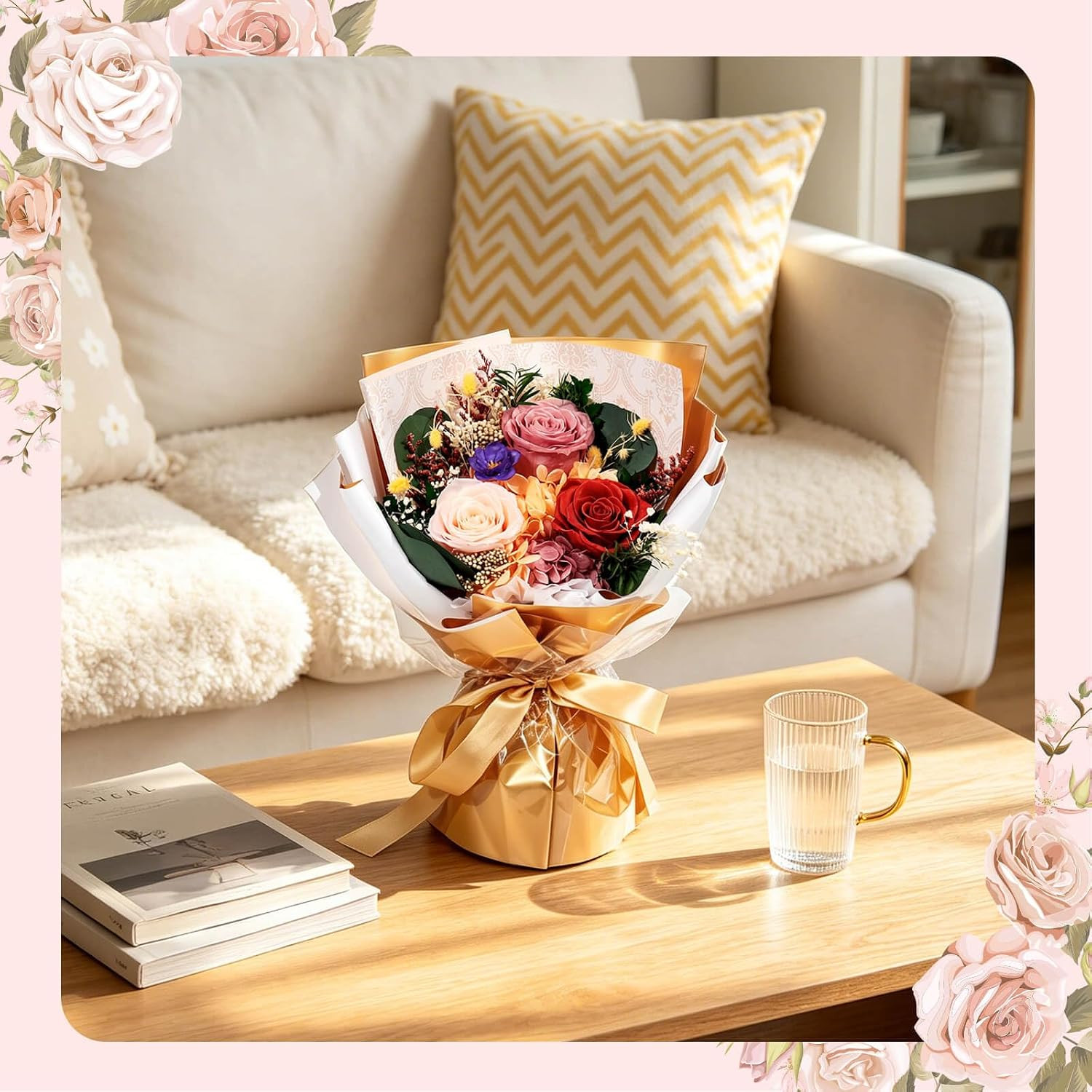 Flowers for Delivery Forever Preserved Rose Flowers Fresh Bouquet Anniversary