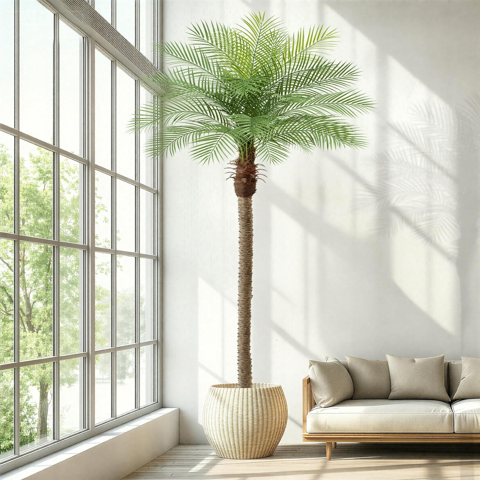 9ft Artificial Phoenix Palm Tree Tall Artificial Palm Trees with 21 Adjustabl…