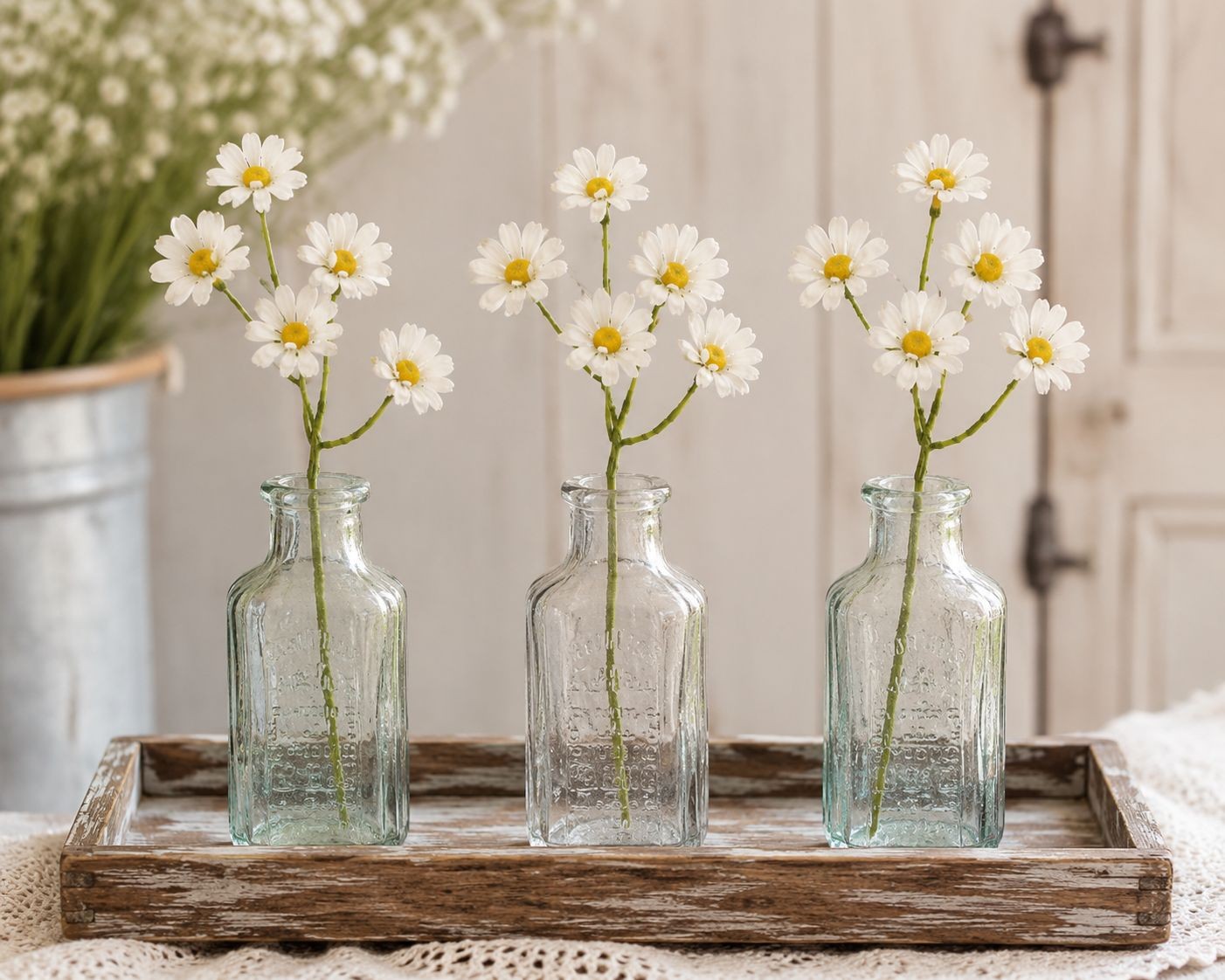 10 Artificial Daisy Stems White Daisy Spray Faux Wildflowers Small Daisy Flowers