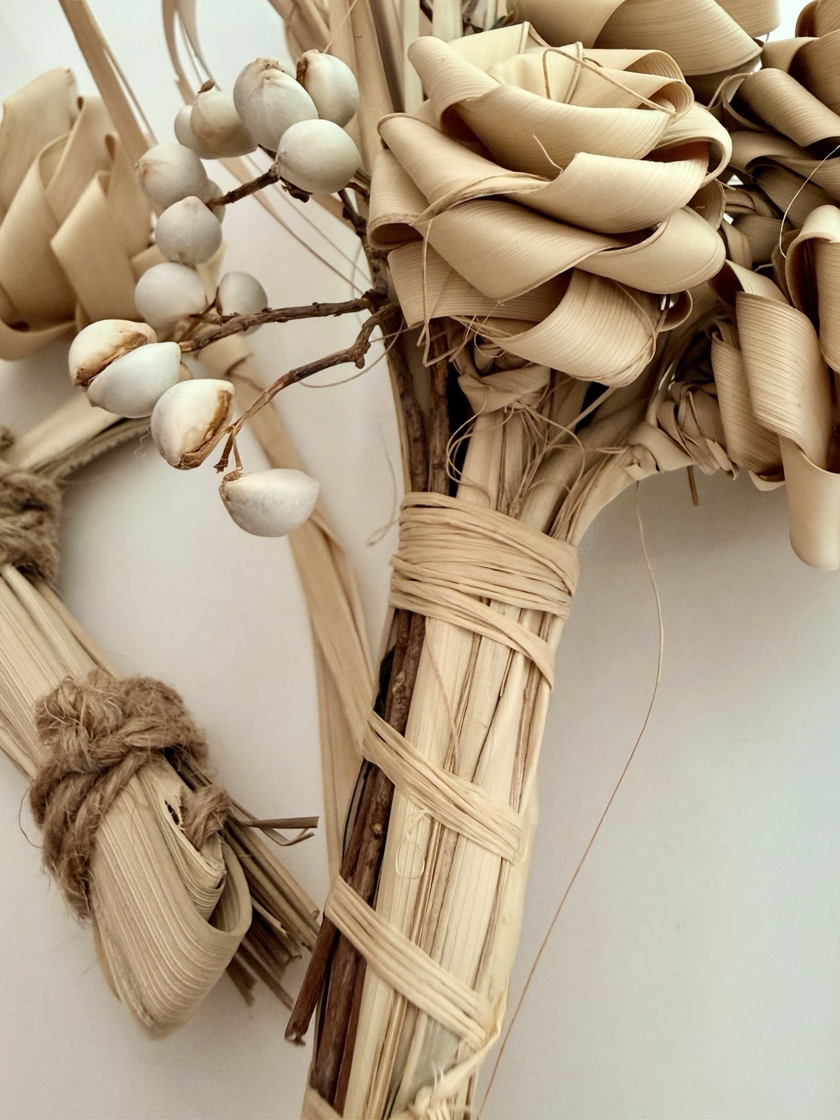 VTG Handmade Dried Palm Flower Bundle Natural Boho Floral Rustic Coastal Decor