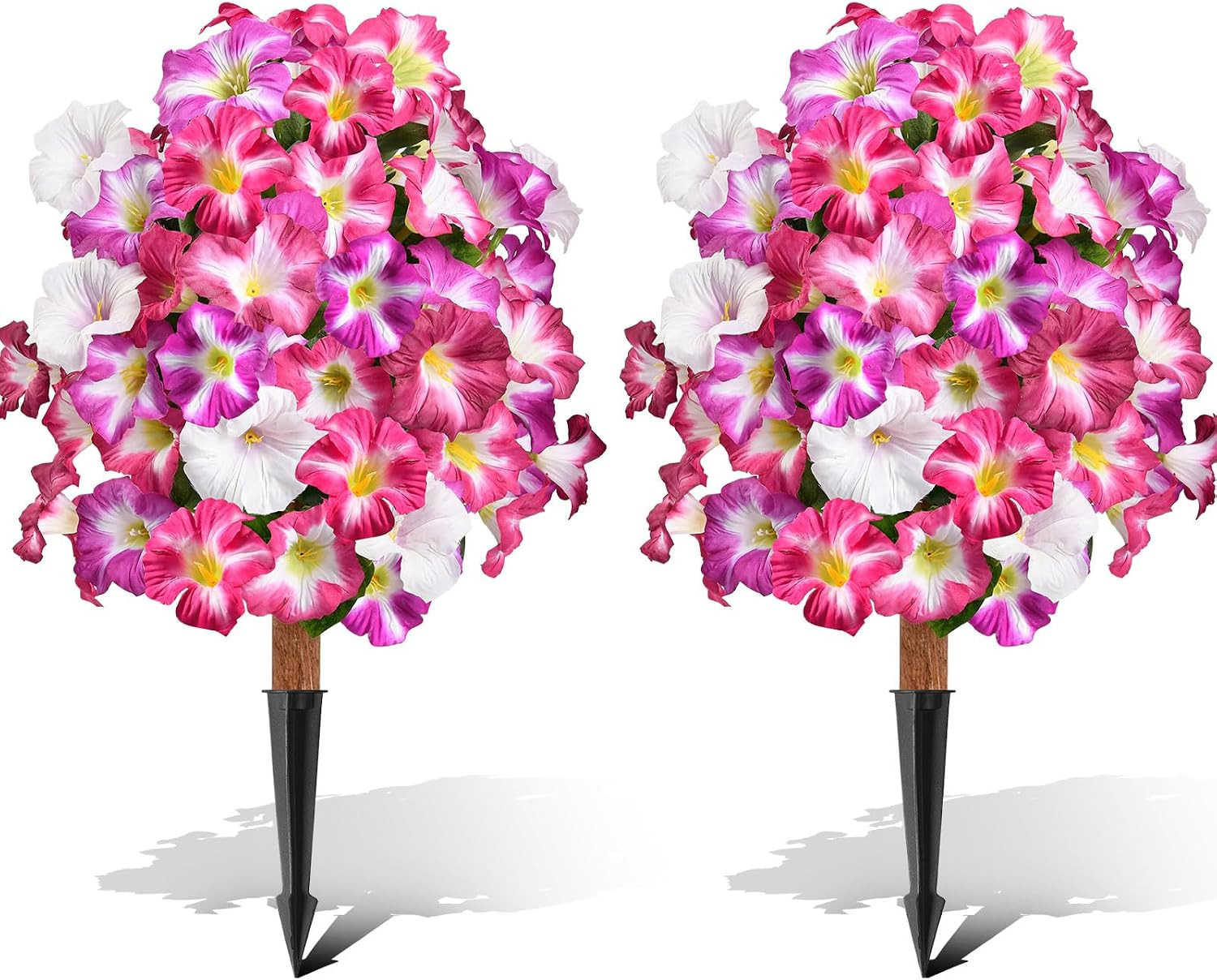 Set of 2 UV Resistant Faux Petunia Topiary Balls for Outdoor Decor