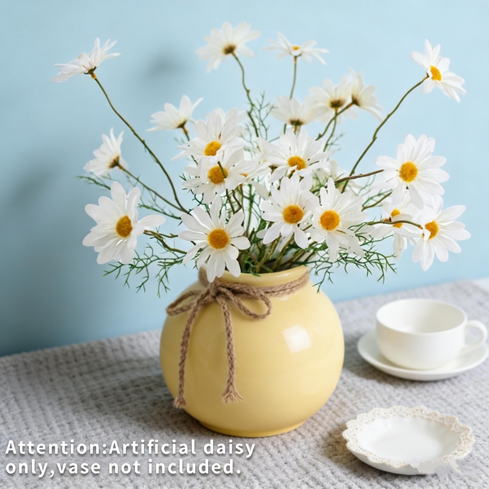 AmyHomie Artificial Daisy Flowers, 10 Bundles Silk Gerber Daisies Bulk, 50 He…