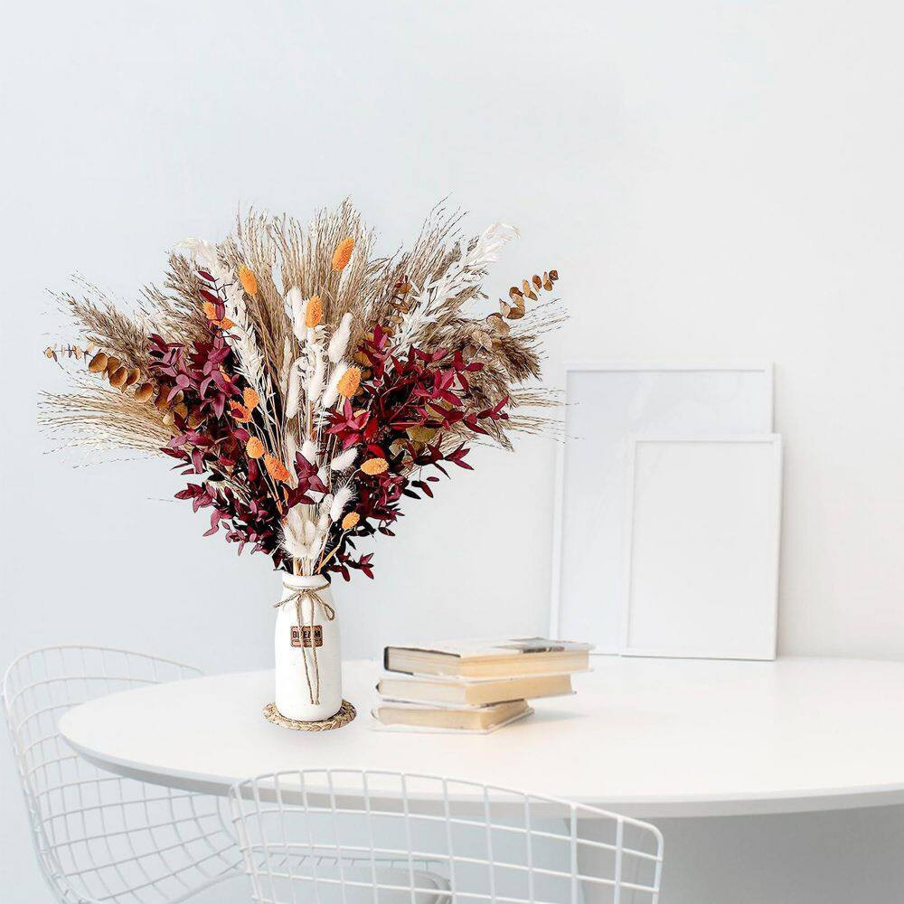 2.83 In. Autumn Toffee Champagne Sand Orange Artificial Plant Pampas Grass Fluff