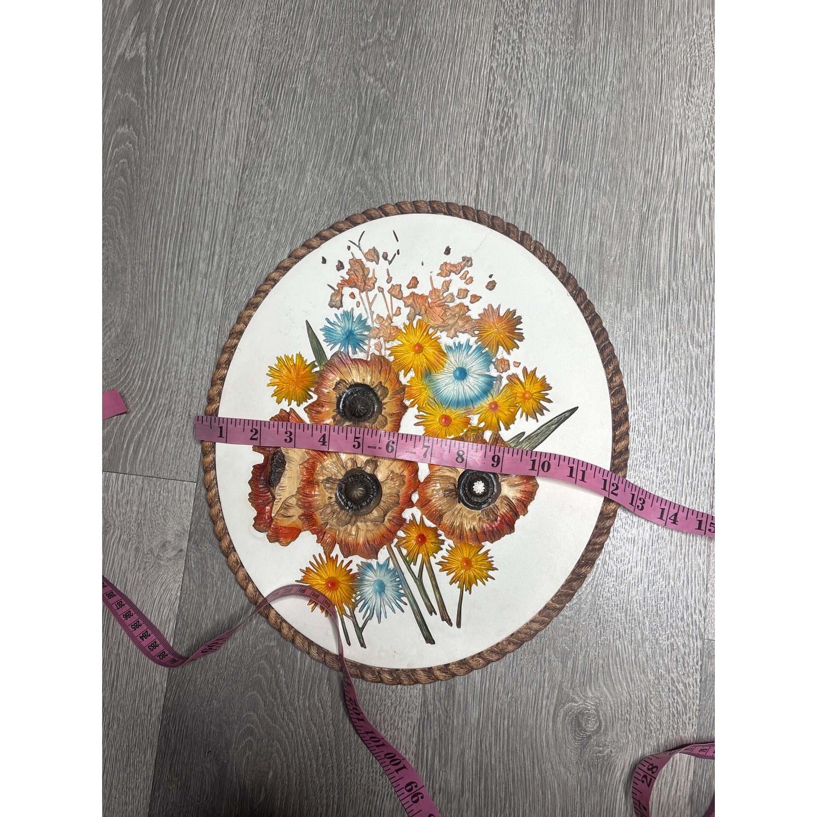 Vintage Carved Wood Floral Wildflowers Wall Art Decor Plaque Retro Cottagecore